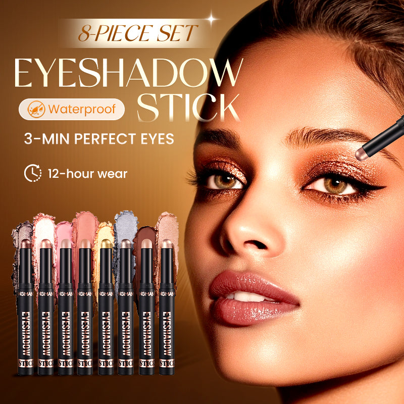 🎄50K+ SOLD! 🎁✨8 Colors Glitter Eyeshadow Stick Waterproof & Long-Wearing & Multi-Use