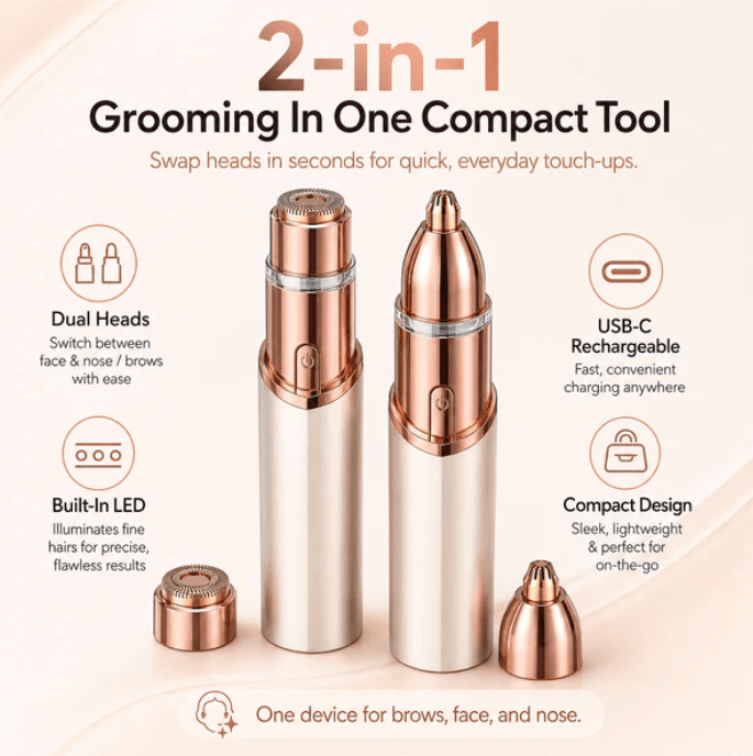 🔥2 in 1 Facial & Eyebrow Hair Trimmer - My Good Buys - 🔥2 in 1 Facial & Eyebrow Hair Trimmer