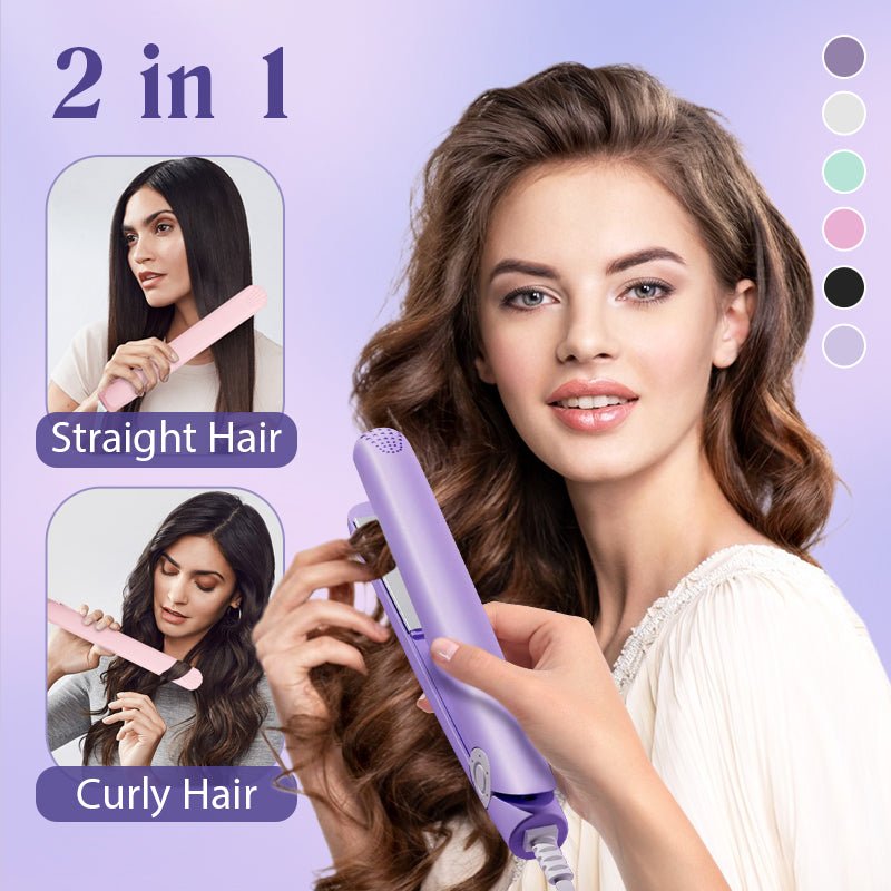 2-in-1 Mini Curling Wand & Flat Iron Hair Straightener - My Good Buys - 2-in-1 Mini Curling Wand & Flat Iron Hair Straightener