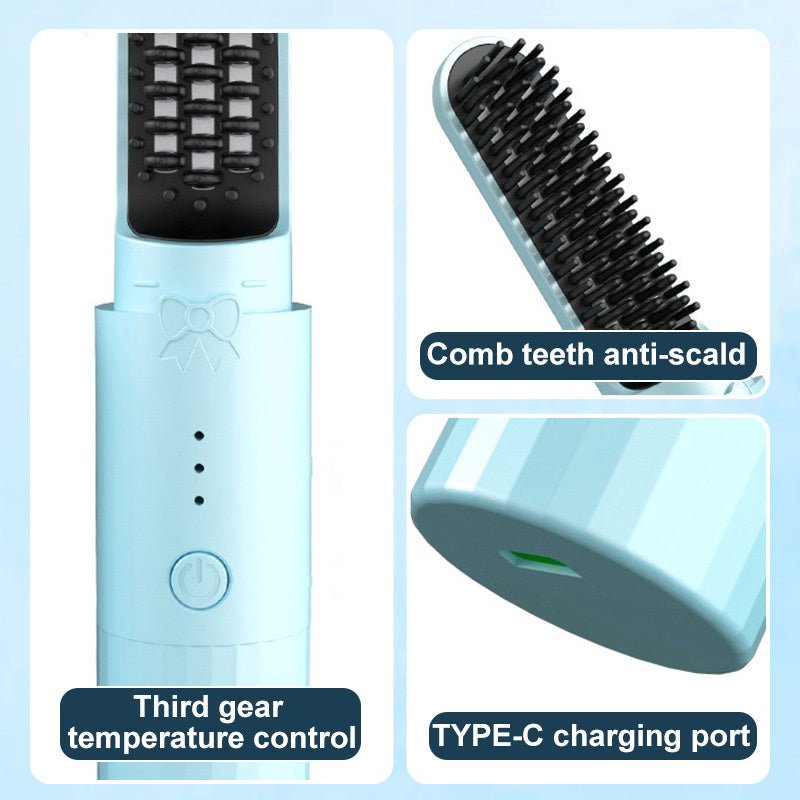 💯2-in-1 Rechargeable Long-lasting Straightening Comb - My Good Buys - 💯2-in-1 Rechargeable Long-lasting Straightening Comb