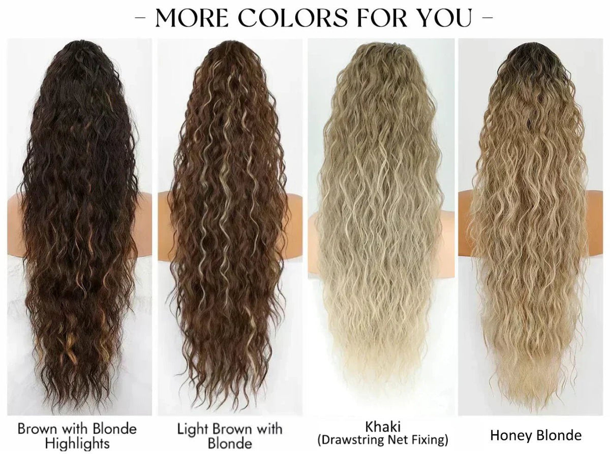 💜2025 NEW IN 💜Curly Wavy Frizzy Hair Extension with Ponytail - My Good Buys - 💜2025 NEW IN 💜Curly Wavy Frizzy Hair Extension with Ponytail