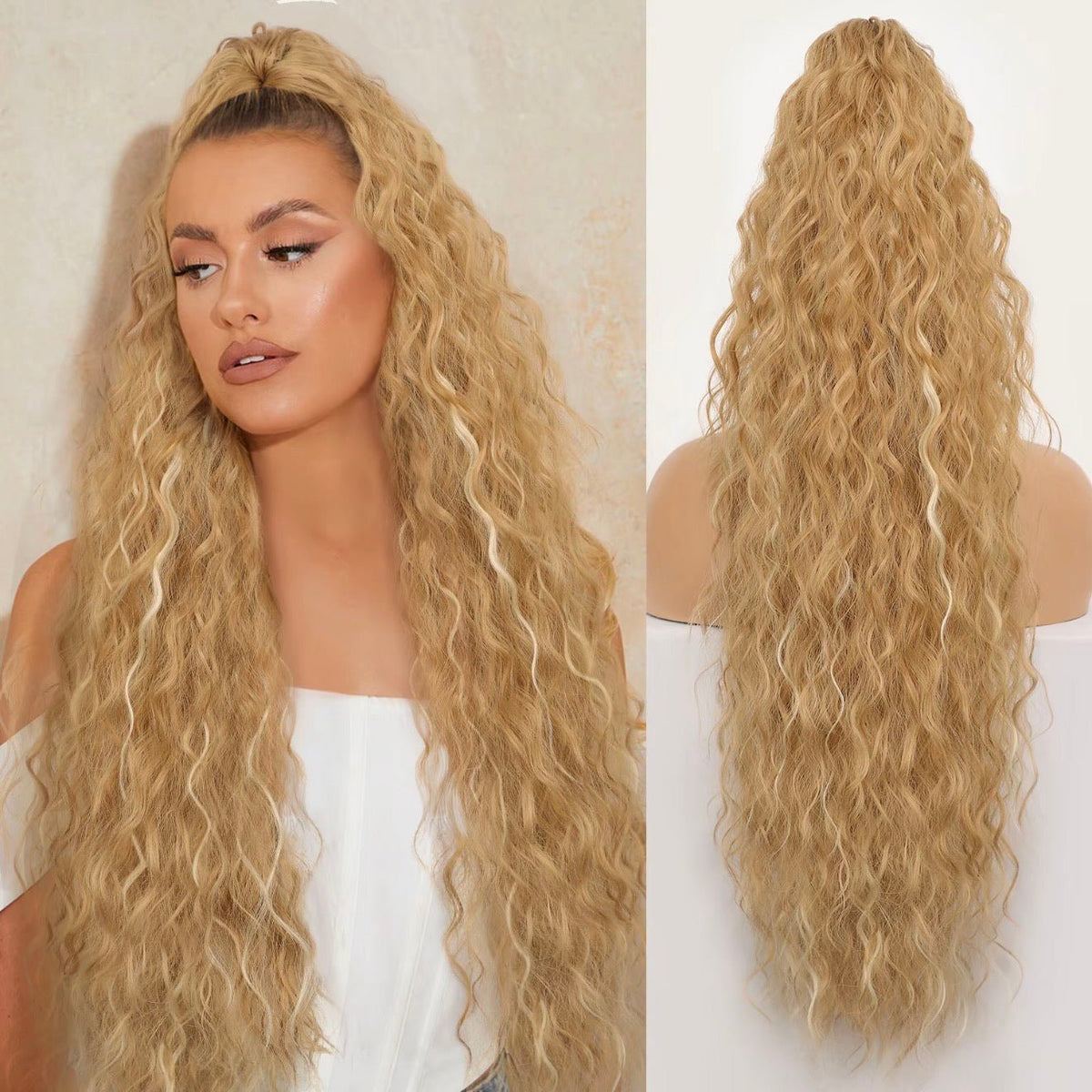 💜2025 NEW IN 💜Curly Wavy Frizzy Hair Extension with Ponytail - My Good Buys - 💜2025 NEW IN 💜Curly Wavy Frizzy Hair Extension with Ponytail