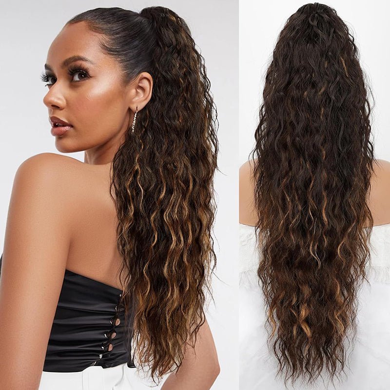 💜2025 NEW IN 💜Curly Wavy Frizzy Hair Extension with Ponytail - My Good Buys - 💜2025 NEW IN 💜Curly Wavy Frizzy Hair Extension with Ponytail