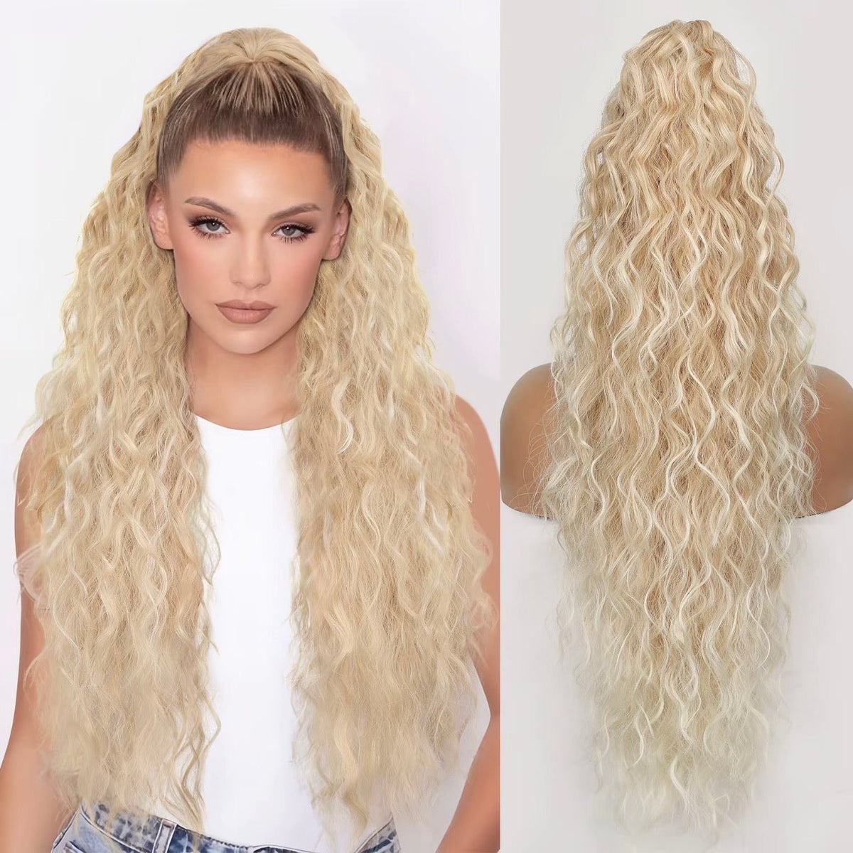 💜2025 NEW IN 💜Curly Wavy Frizzy Hair Extension with Ponytail - My Good Buys - 💜2025 NEW IN 💜Curly Wavy Frizzy Hair Extension with Ponytail