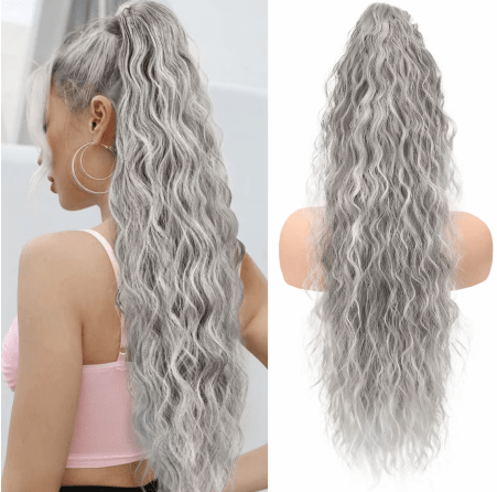 💜2025 NEW IN 💜Curly Wavy Frizzy Hair Extension with Ponytail - My Good Buys - 💜2025 NEW IN 💜Curly Wavy Frizzy Hair Extension with Ponytail