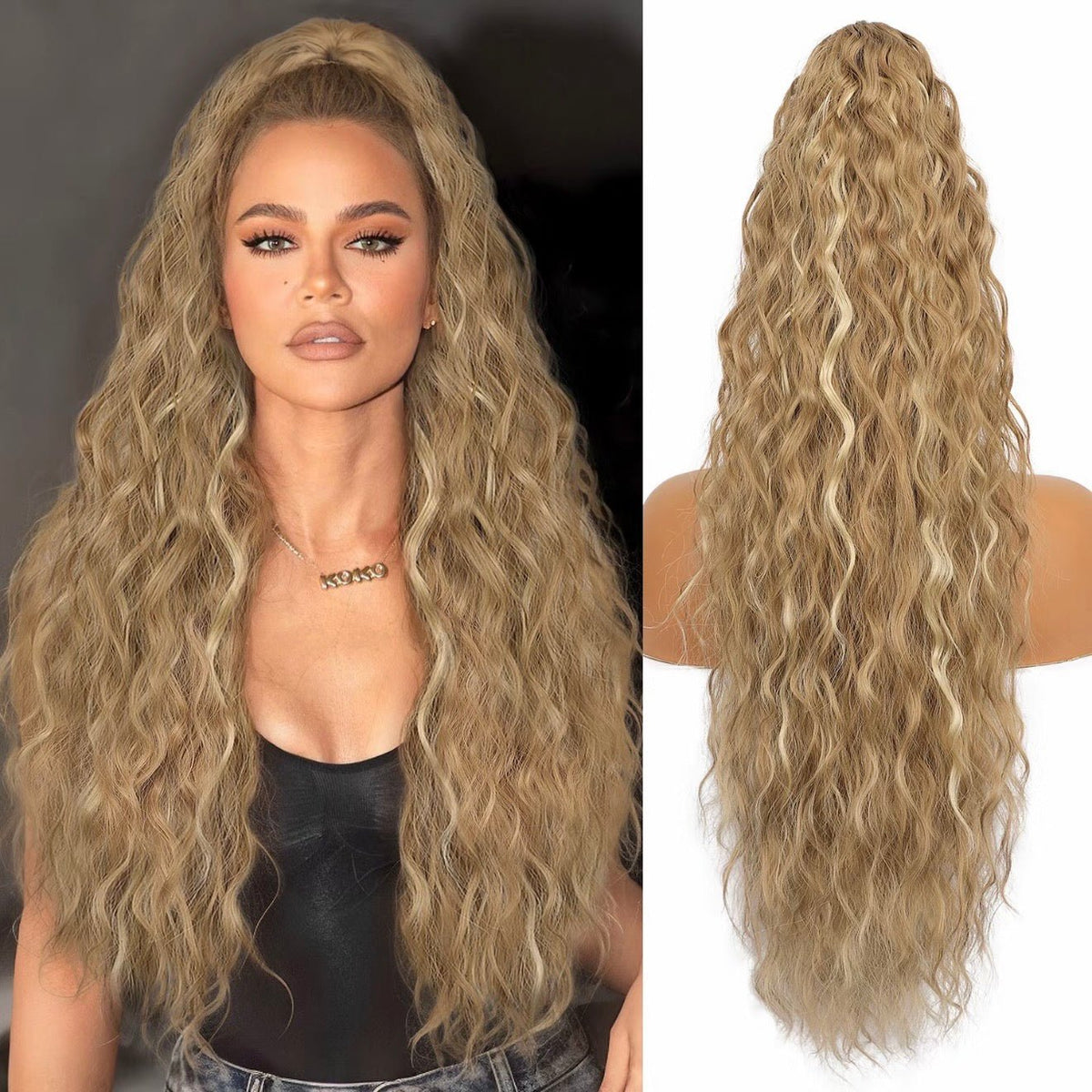 💜2025 NEW IN 💜Curly Wavy Frizzy Hair Extension with Ponytail - My Good Buys - 💜2025 NEW IN 💜Curly Wavy Frizzy Hair Extension with Ponytail