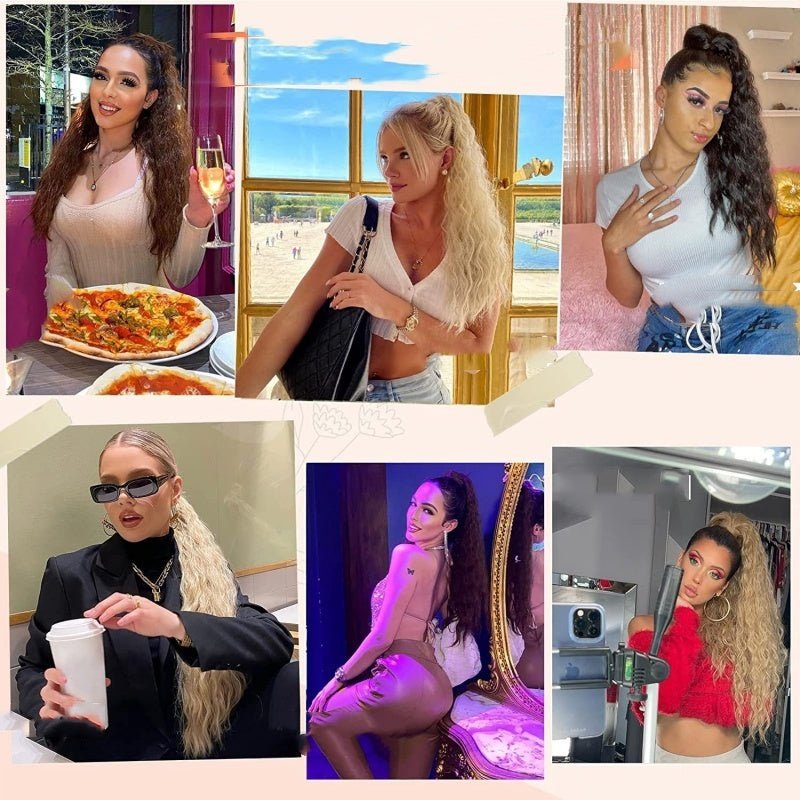 💜2025 NEW IN 💜Curly Wavy Frizzy Hair Extension with Ponytail - My Good Buys - 💜2025 NEW IN 💜Curly Wavy Frizzy Hair Extension with Ponytail