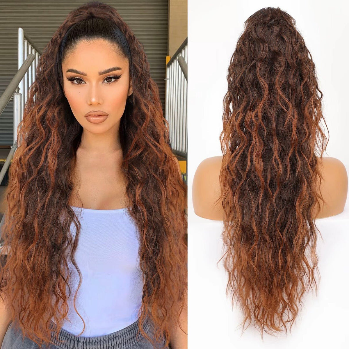 💜2025 NEW IN 💜Curly Wavy Frizzy Hair Extension with Ponytail - My Good Buys - 💜2025 NEW IN 💜Curly Wavy Frizzy Hair Extension with Ponytail