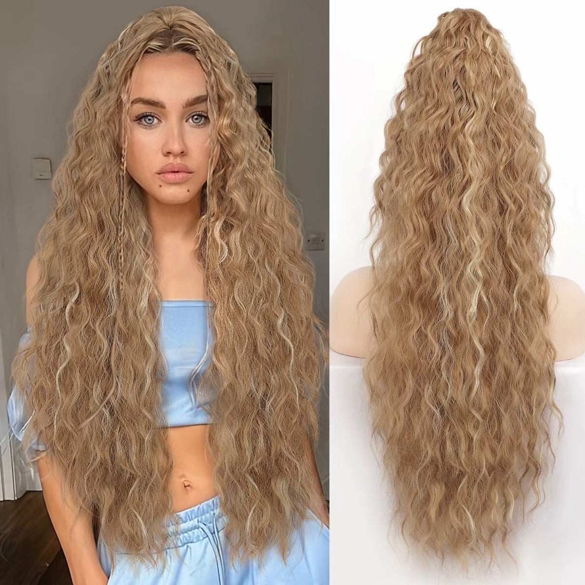 💜2025 NEW IN 💜Curly Wavy Frizzy Hair Extension with Ponytail - My Good Buys - 💜2025 NEW IN 💜Curly Wavy Frizzy Hair Extension with Ponytail