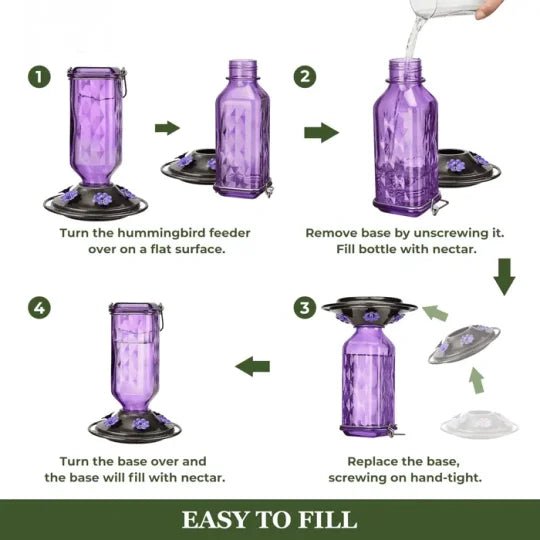 24oz Leak Proof Glass Hummingbird Feeder - My Good Buys - 24oz Leak Proof Glass Hummingbird Feeder