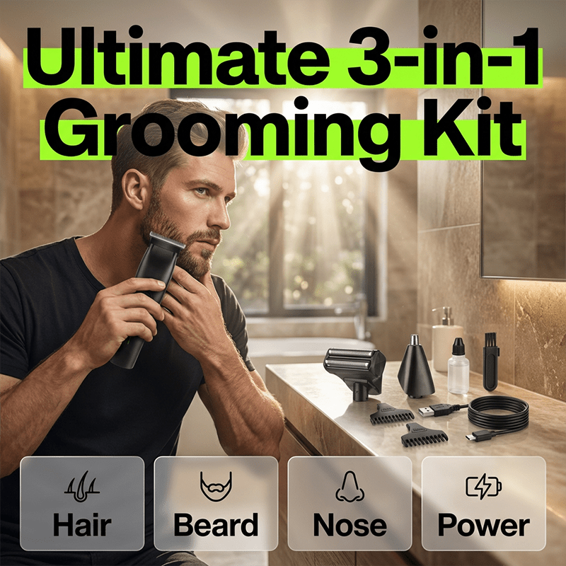 3-in-1 Electric Grooming Kit for Men - My Good Buys - 3-in-1 Electric Grooming Kit for Men