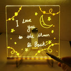 USB LED Noteboard with 12 Colored Pens - Bright Message Board for Office & Home