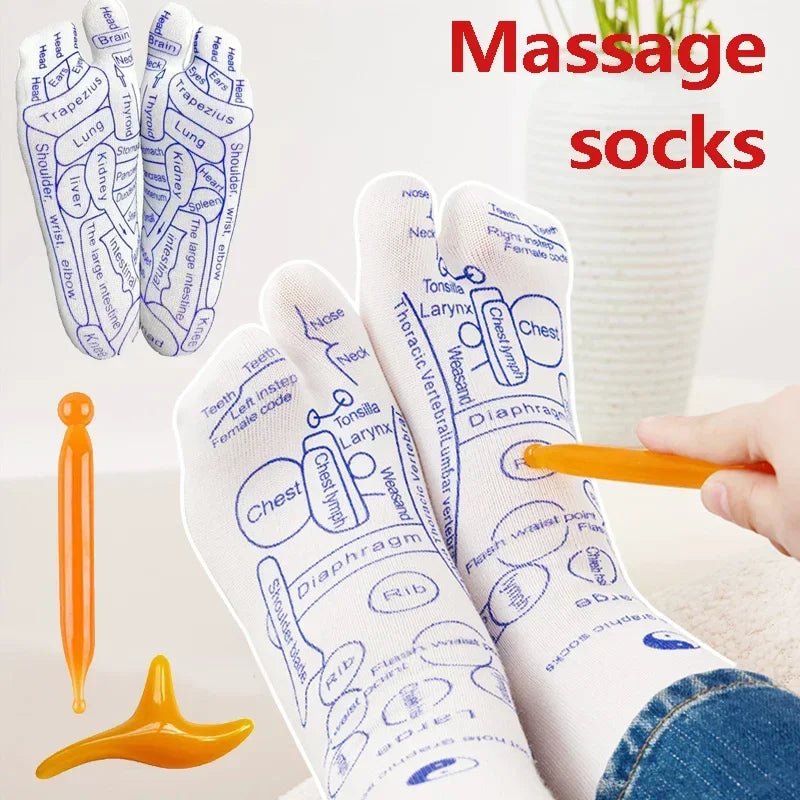 Acupressure Reflexology Socks with Massage Stick - My Good Buys - Acupressure Reflexology Socks with Massage Stick