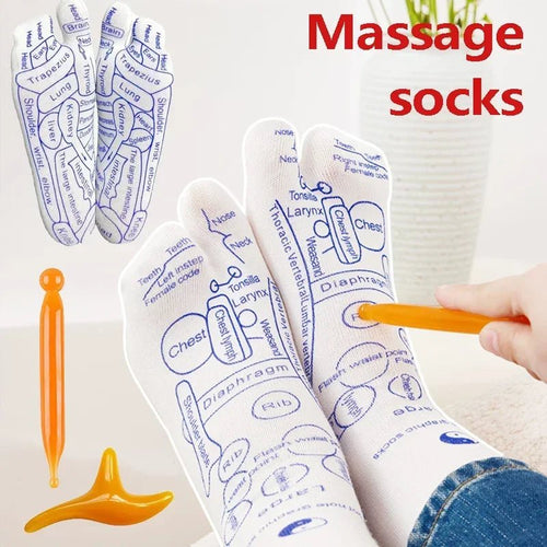 Acupressure Reflexology Socks with Massage Stick - My Good Buys - Acupressure Reflexology Socks with Massage Stick