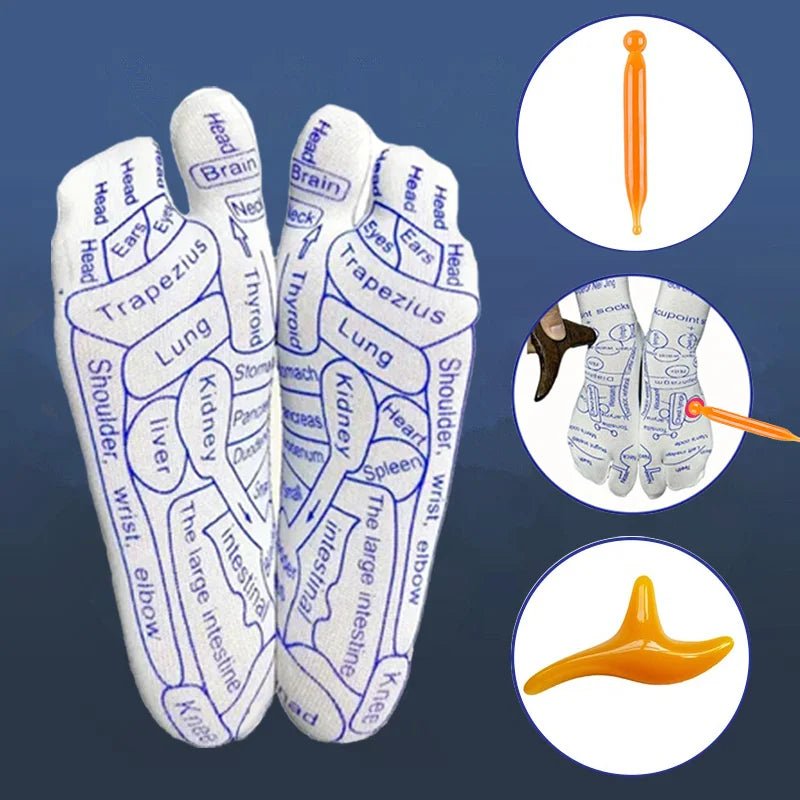 Acupressure Reflexology Socks with Massage Stick - My Good Buys - Acupressure Reflexology Socks with Massage Stick