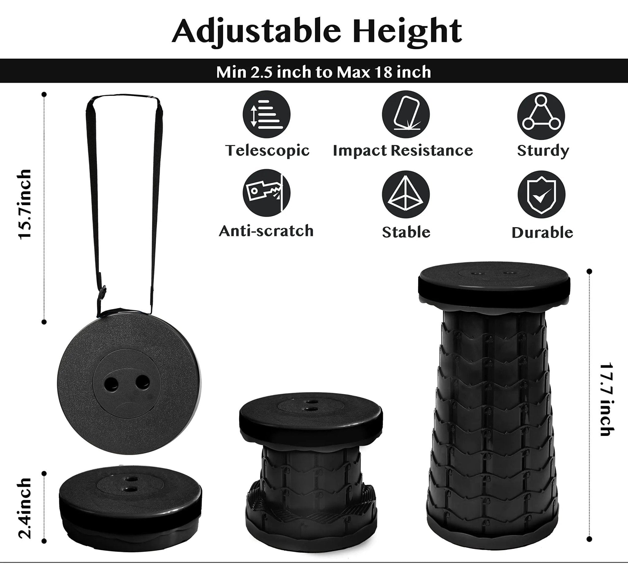 Collapsible Folding Telescopic Stool - My Good Buys - Collapsible Folding Telescopic Stool