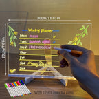 USB LED Noteboard with 12 Colored Pens - Bright Message Board for Office & Home