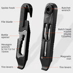 Multi-function Ratchet Tire Lever with Hex Wrench and File Blade