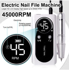 Professional 45000RPM portable electric nail file with rechargeable battery | Low noise level for manicure