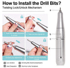 Professional 45000RPM portable electric nail file with rechargeable battery | Low noise level for manicure
