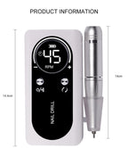 Professional 45000RPM portable electric nail file with rechargeable battery | Low noise level for manicure