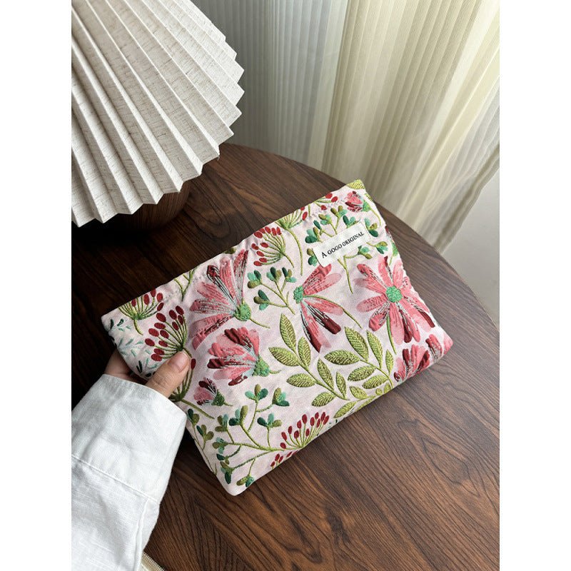 Elegant Floral Printed Cosmetic Bag - My Good Buys - Elegant Floral Printed Cosmetic Bag