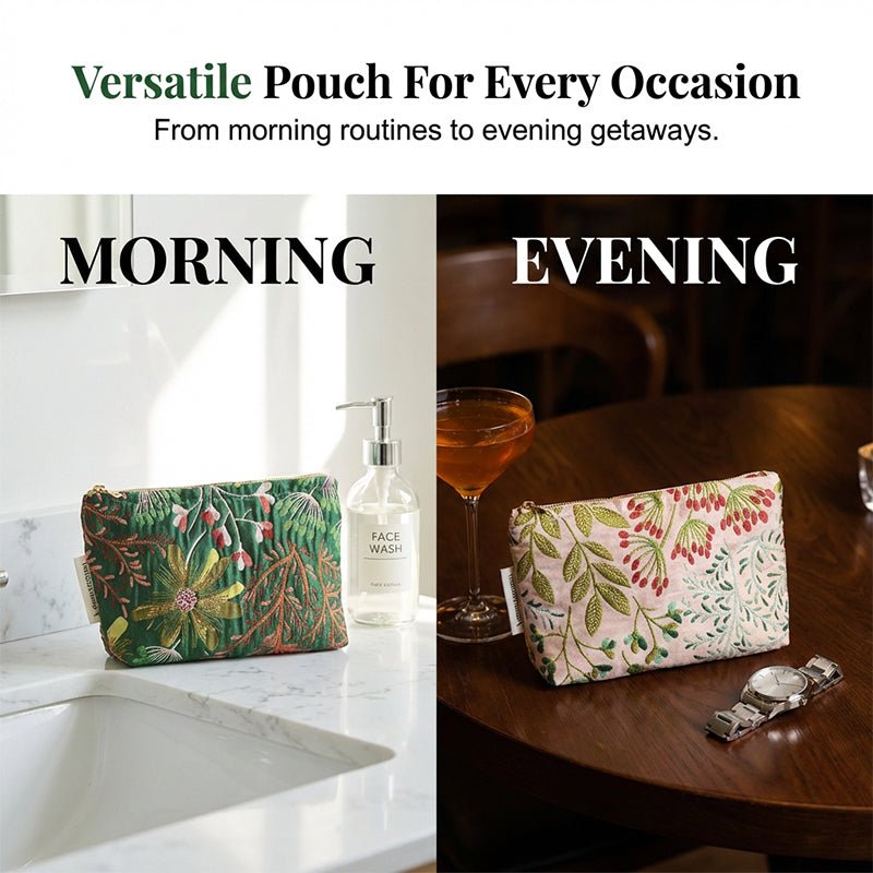 Elegant Floral Printed Cosmetic Bag - My Good Buys - Elegant Floral Printed Cosmetic Bag