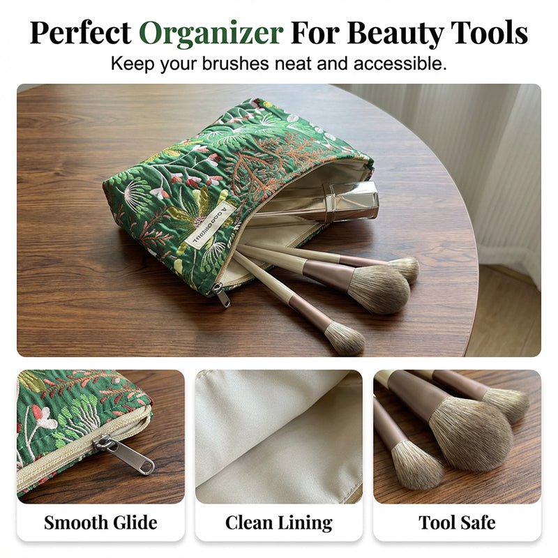 Elegant Floral Printed Cosmetic Bag - My Good Buys - Elegant Floral Printed Cosmetic Bag