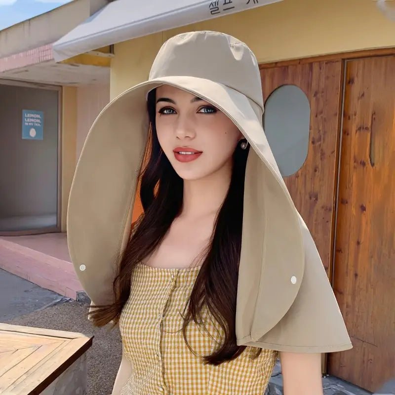 Elegant Wide Brim Sun Protection Shawl Hat for Women - My Good Buys - Elegant Wide Brim Sun Protection Shawl Hat for Women