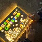 USB LED Noteboard with 12 Colored Pens - Bright Message Board for Office & Home