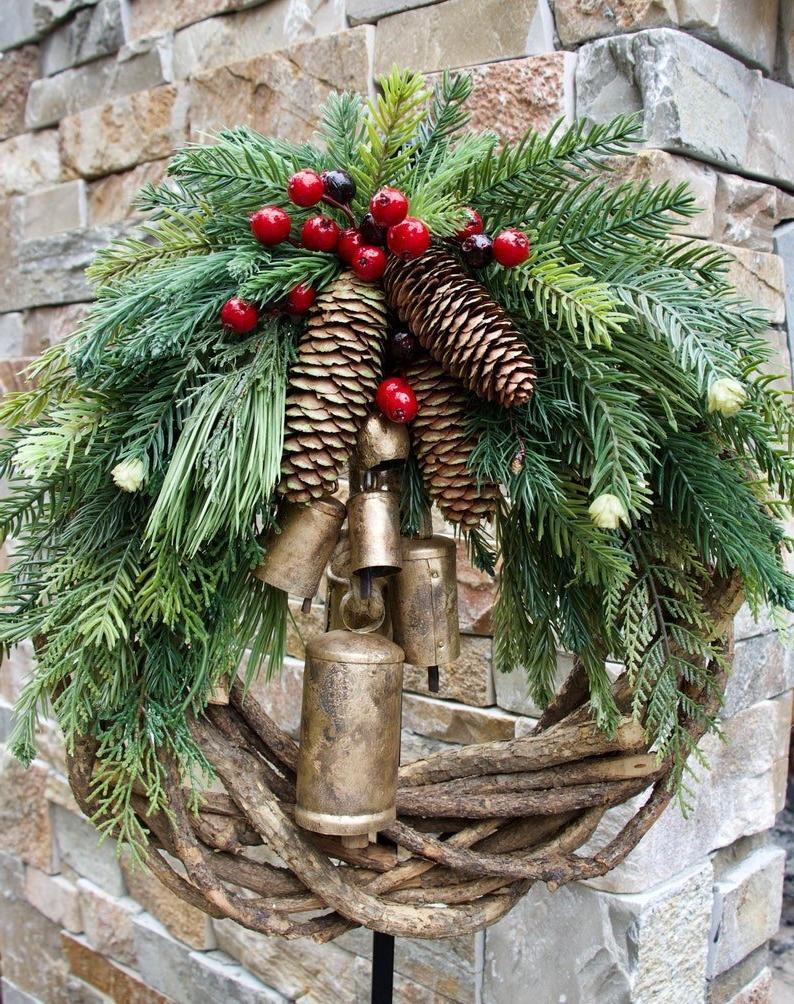 Farmhouse Christmas Wreath, Boho Wreath, Holiday Wreath - My Good Buys - Farmhouse Christmas Wreath, Boho Wreath, Holiday Wreath