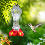 Flowers Glass Hummingbird Feeder With Ant Moat - My Good Buys - Flowers Glass Hummingbird Feeder With Ant Moat