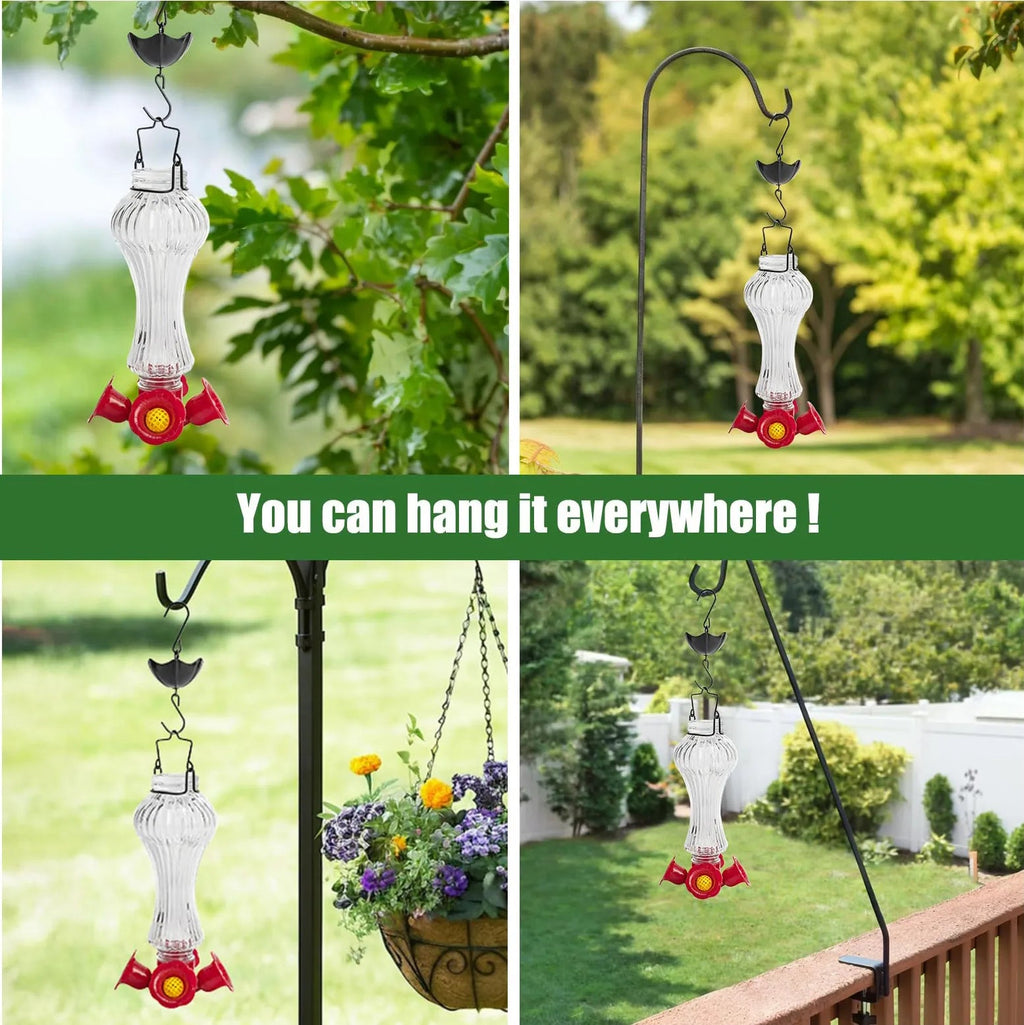 Flowers Glass Hummingbird Feeder With Ant Moat - My Good Buys - Flowers Glass Hummingbird Feeder With Ant Moat