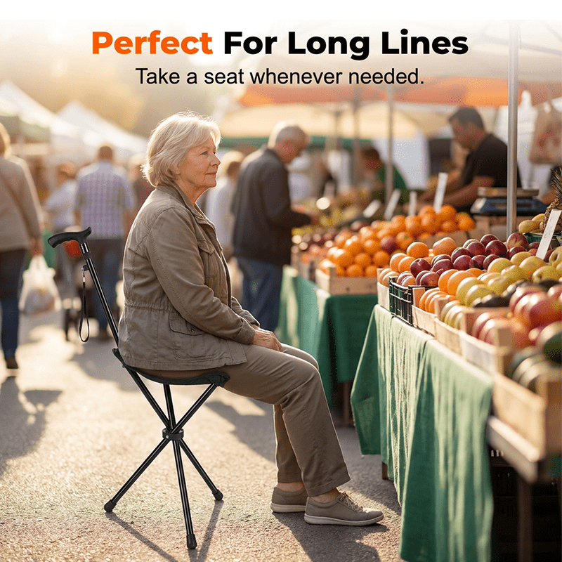 Folding Walking Cane with Seat - My Good Buys - Folding Walking Cane with Seat