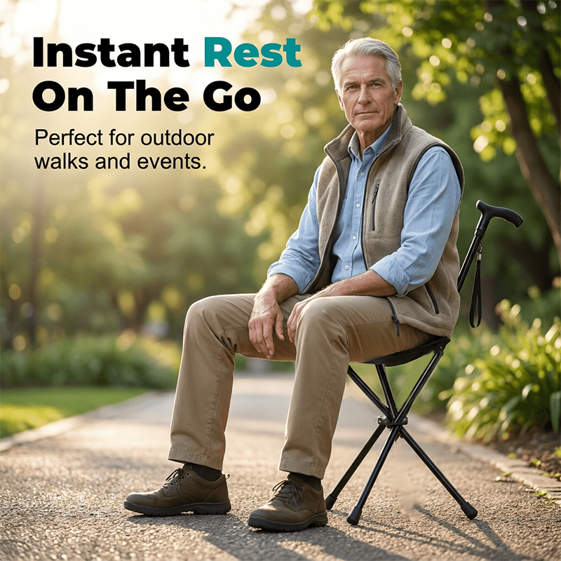 Folding Walking Cane with Seat - My Good Buys - Folding Walking Cane with Seat