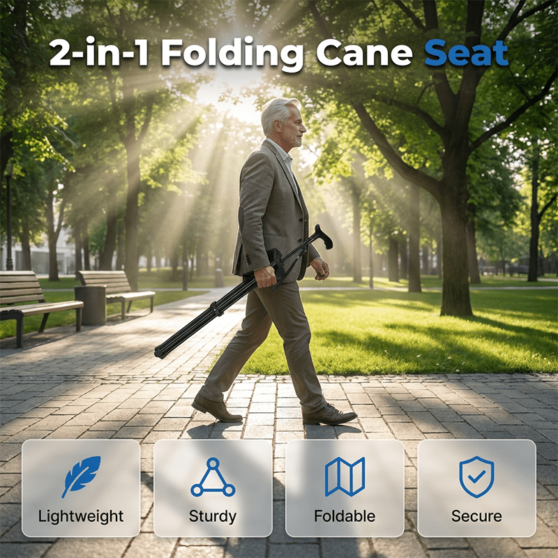 Folding Walking Cane with Seat - My Good Buys - Folding Walking Cane with Seat