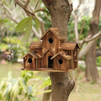 Handcrafted Wooden Birdhouse With 6 Holes - My Good Buys - Handcrafted Wooden Birdhouse With 6 Holes