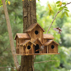 Handcrafted Wooden Birdhouse With 6 Holes - My Good Buys - Handcrafted Wooden Birdhouse With 6 Holes
