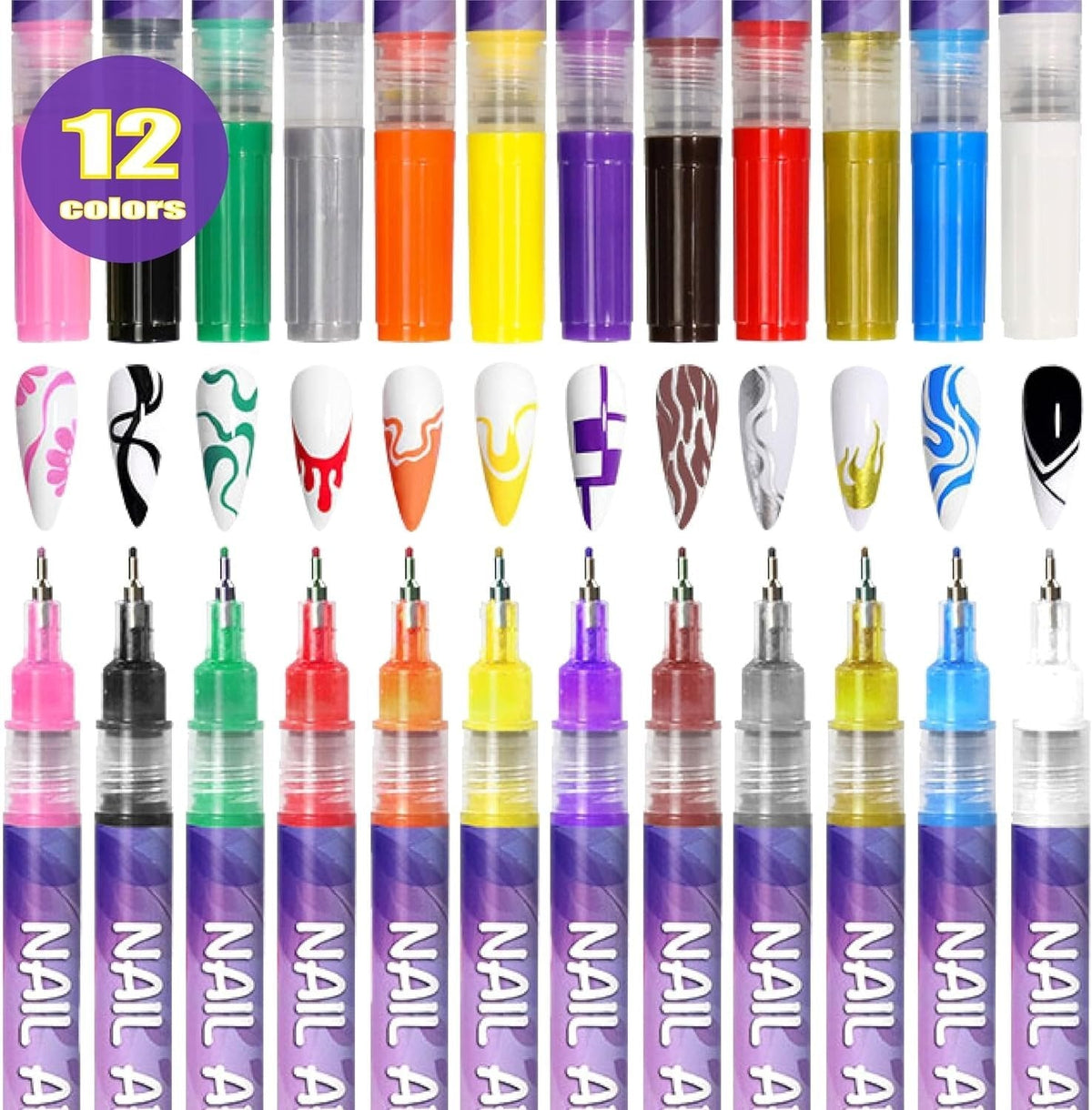 🎁Hot Sale 50% OFF⏳🎨12 Colors Nail Art Pens Set - My Good Buys - 🎁Hot Sale 50% OFF⏳🎨12 Colors Nail Art Pens Set