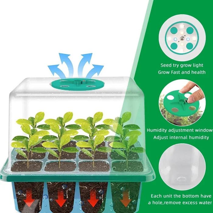 Household New Nursery Pot With Lamp - Plant Seed Starter Tray with Grow Light - My Good Buys - Household New Nursery Pot With Lamp - Plant Seed Starter Tray with Grow Light