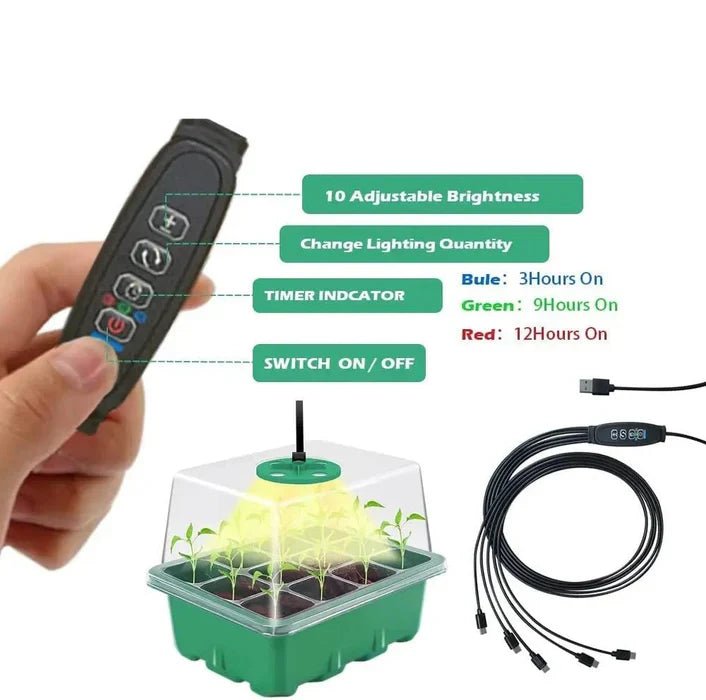 Household New Nursery Pot With Lamp - Plant Seed Starter Tray with Grow Light - My Good Buys - Household New Nursery Pot With Lamp - Plant Seed Starter Tray with Grow Light