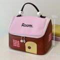 Large Capacity Color-Block Cartoon House-Shaped Handheld Cosmetic Bag - My Good Buys - Large Capacity Color-Block Cartoon House-Shaped Handheld Cosmetic Bag