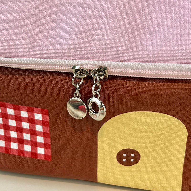 Large Capacity Color-Block Cartoon House-Shaped Handheld Cosmetic Bag - My Good Buys - Large Capacity Color-Block Cartoon House-Shaped Handheld Cosmetic Bag