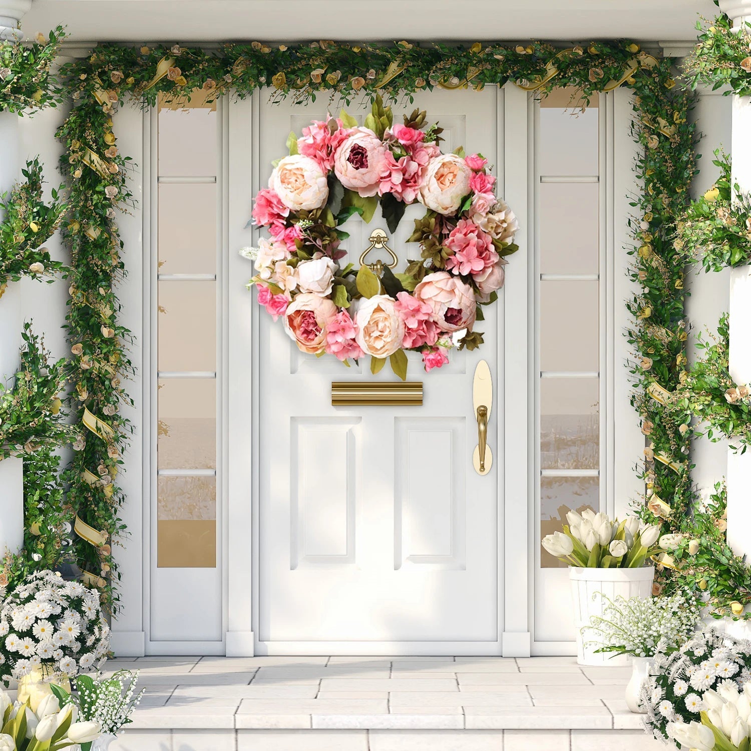 Peony Round Wreath - My Good Buys - Peony Round Wreath