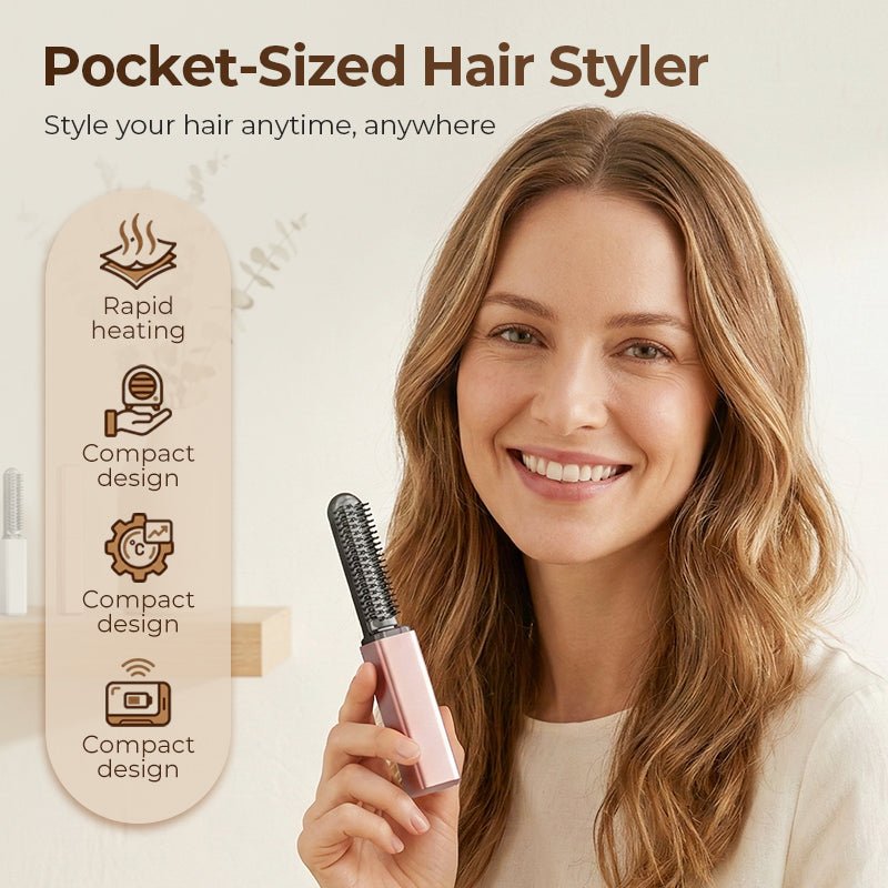 Portable Cordless Mini Hair Straightener Comb - My Good Buys - Portable Cordless Mini Hair Straightener Comb