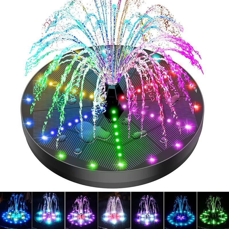 Solar Fountain with 60 LED Lights - My Good Buys - Solar Fountain with 60 LED Lights