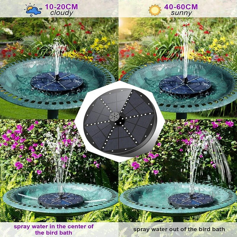 Solar Fountain with 60 LED Lights - My Good Buys - Solar Fountain with 60 LED Lights