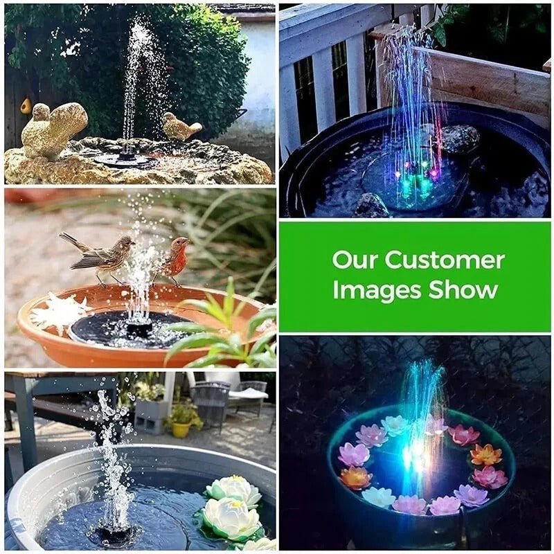 Solar Fountain with 60 LED Lights - My Good Buys - Solar Fountain with 60 LED Lights