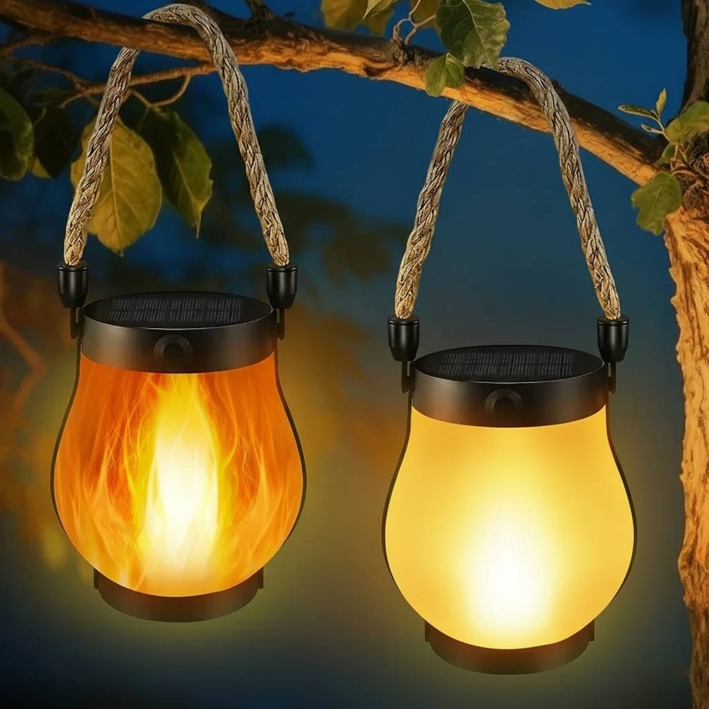 Solar Outdoor Porch Flame Lanterns - My Good Buys - Solar Outdoor Porch Flame Lanterns