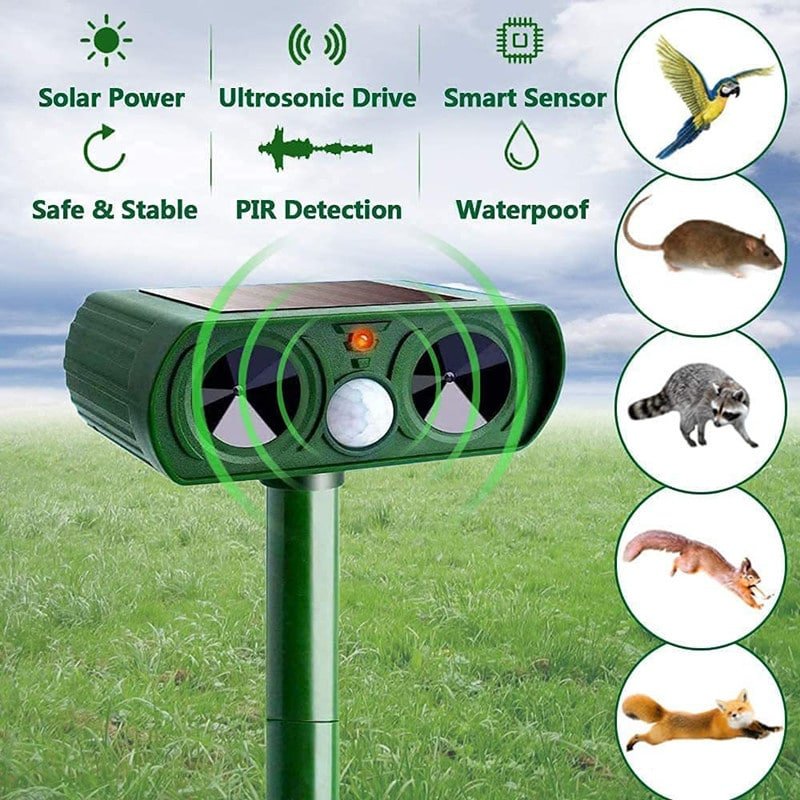 Solar-powered Ultrasonic Animal Repellent - My Good Buys - Solar-powered Ultrasonic Animal Repellent